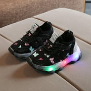 Yindaity Kids/Toddler Shoes Little Girl \u0026 Big Girl Mixed Knit Slip On Sneaker Black,7